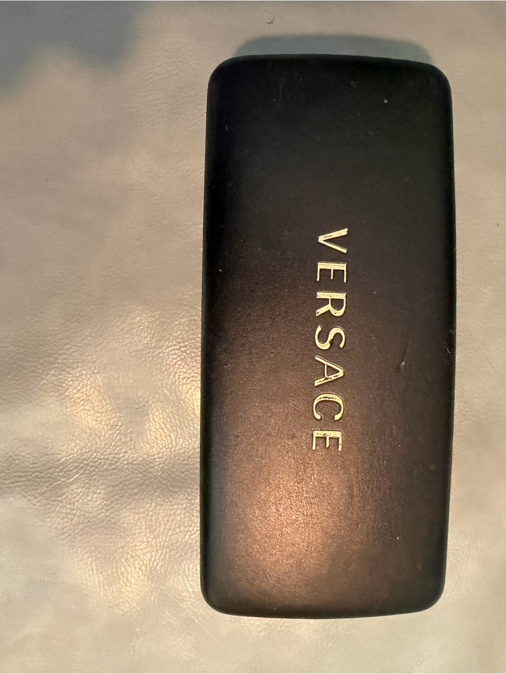 Versace Black Eyewear Case with Gold Lettering